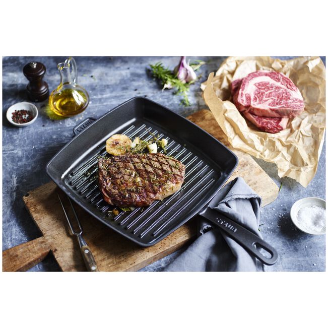 Gusana grill tava sa jednom ručkom 30 cm četvrtasta Black