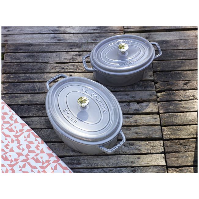 Gusana šerpa LA COCOTTE 37 cm ovalna Graphite Grey
