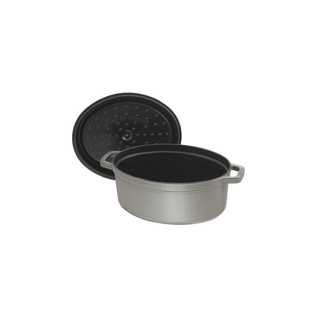 Gusana šerpa LA COCOTTE 29 cm ovalna Graphite Grey