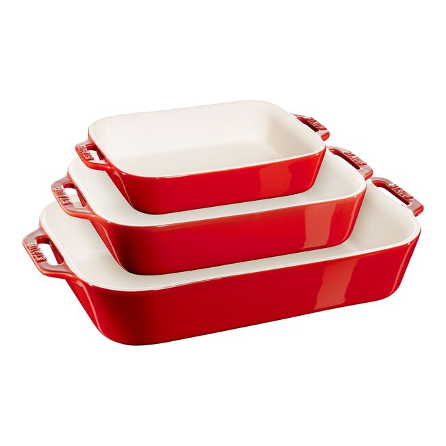 Keramički pekači set 3 dijela Cherry Red