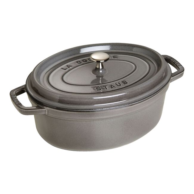 Gusana šerpa LA COCOTTE 37 cm ovalna Graphite Grey