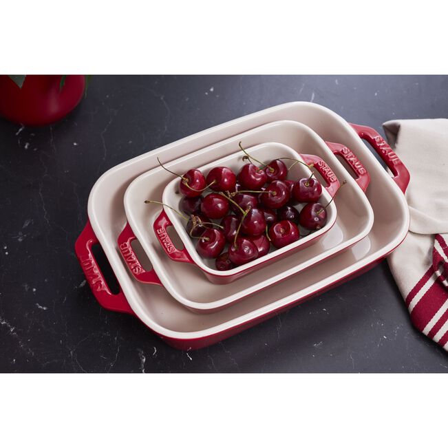 Keramički pekači set 3 dijela Cherry Red