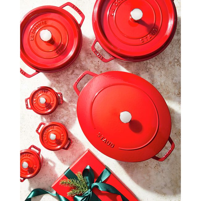 Gusana šerpa LA COCOTTE 30 cm okrugla Cherry Red