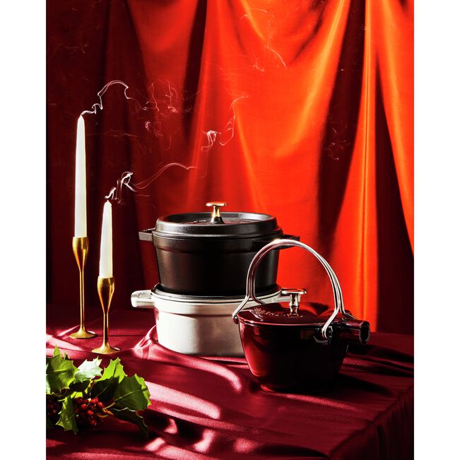 Gusana šerpa LA COCOTTE 30 cm okrugla Cherry Red