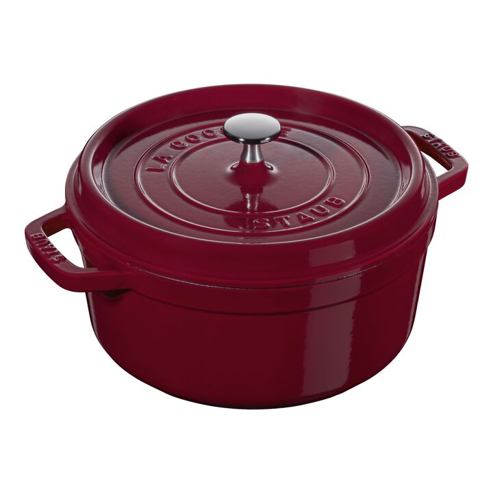 Gusana šerpa LA COCOTTE 26 cm okrugla Cranberry