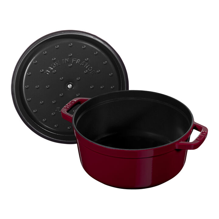 Gusana šerpa LA COCOTTE 26 cm okrugla Cranberry