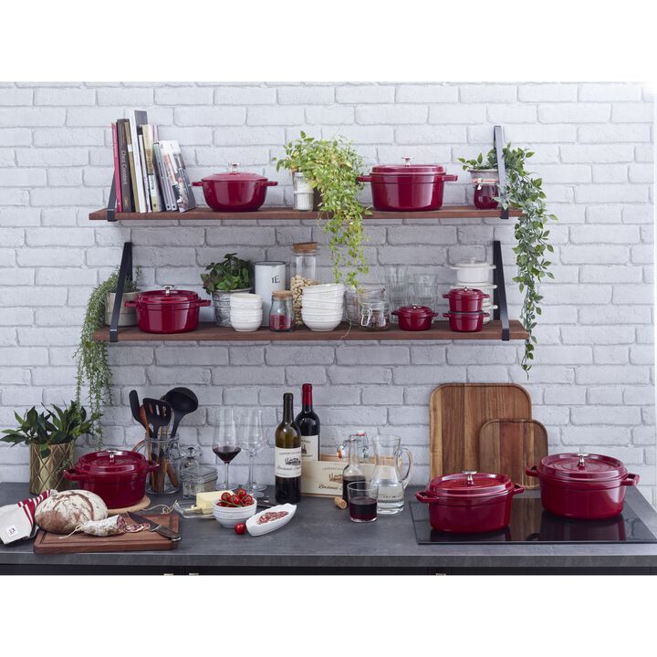 Gusana šerpa LA COCOTTE 26 cm okrugla Cranberry