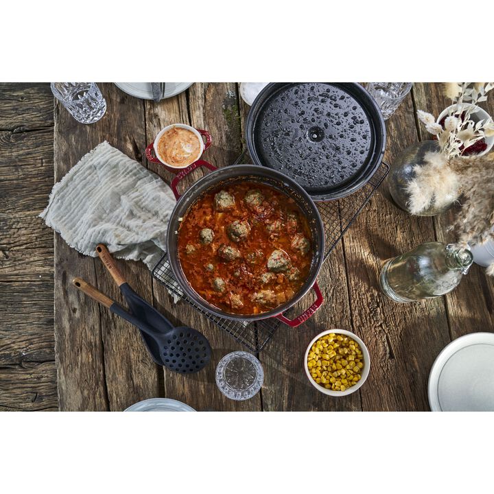Gusana šerpa LA COCOTTE 26 cm okrugla Cranberry