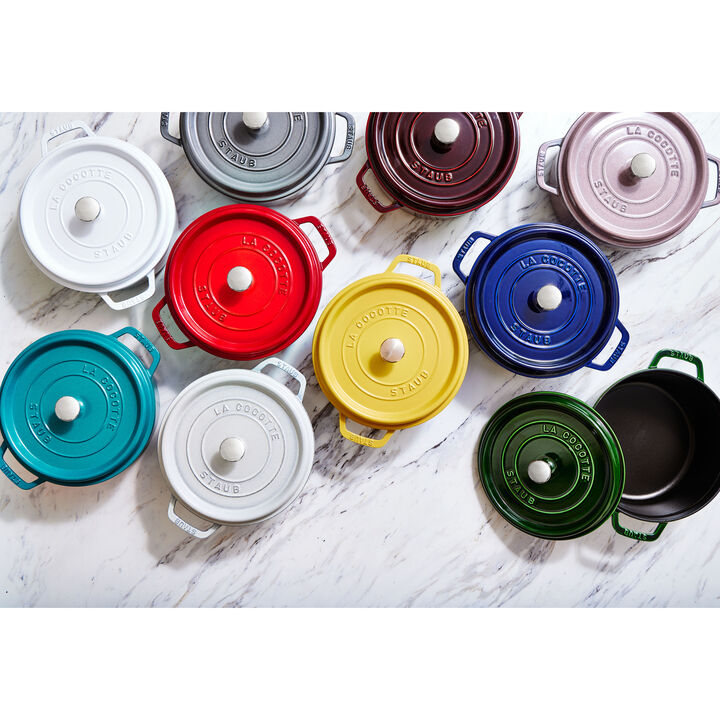 Gusana šerpa LA COCOTTE 24 cm okrugla Basil Green