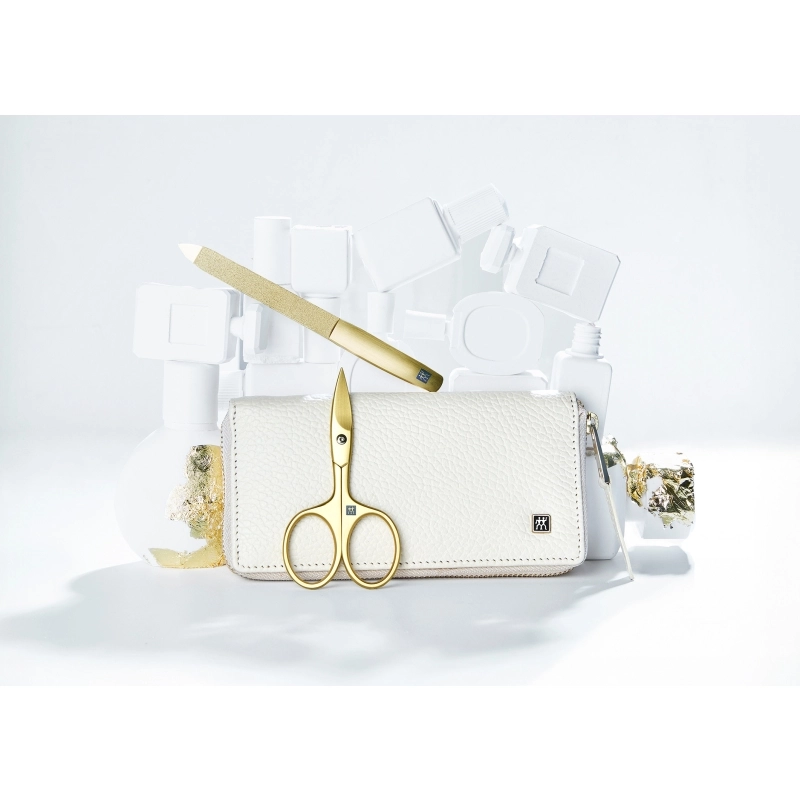Manikir Premium set 5 dijelova, kožna futrola Beige