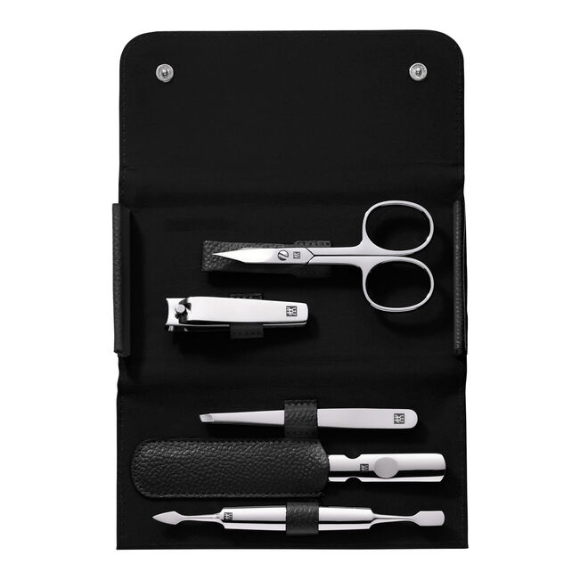 Manikir set 5 dijelova, Polished kožna futrola Black
