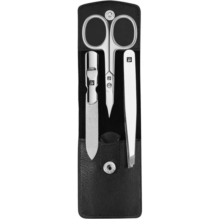 Manikir set 3 dijela, Polished kožna futrola Black