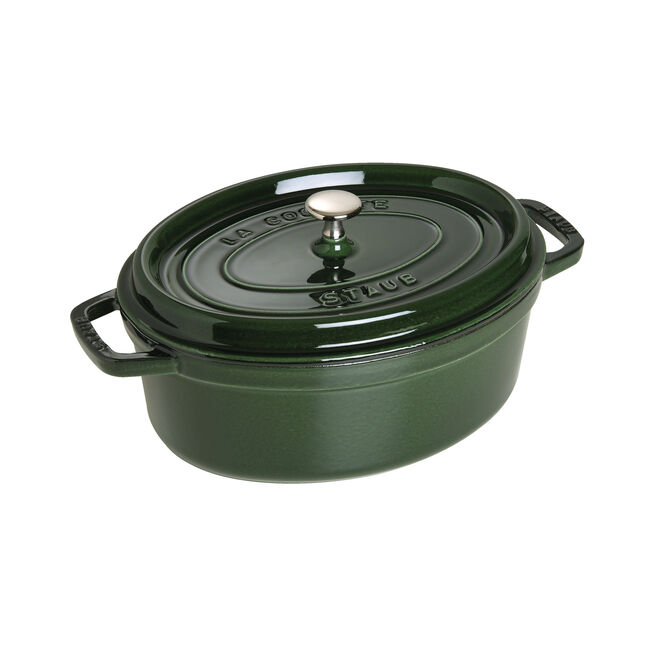 Gusana šerpa La Cocotte 33 cm ovalna Basil Green
