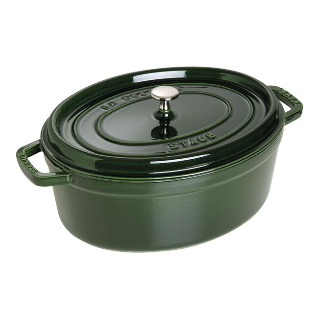 Gusana šerpa La Cocotte 33 cm ovalna Basil Green