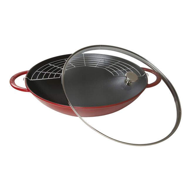 Gusani wok sa poklopcem 37 cm Cherry Red